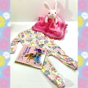 Little Pink Bunny Crochet Lovely Playsuit & Book Gift Set